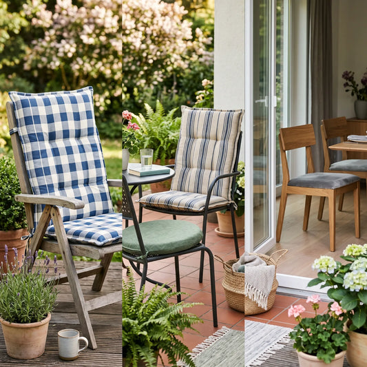 Stuhlkissen nach Maß der Ratgeber für Esszimmer-, Garten- und Hochlehner-Stühle
