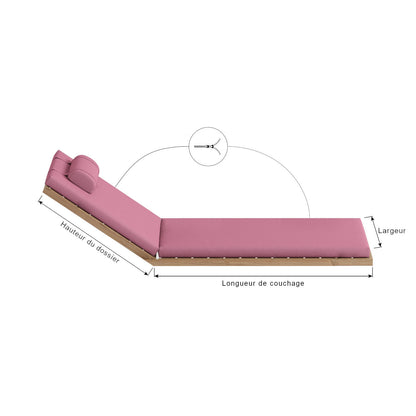 2 pièces - Coussin pour chaise longue et bain de soleil - Extérieur
