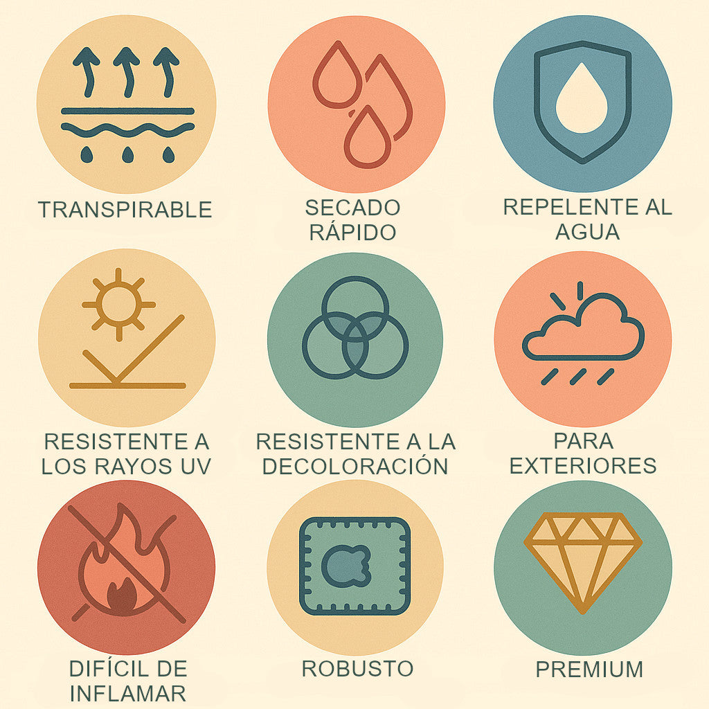Caractéristiques des tissus d'extérieur