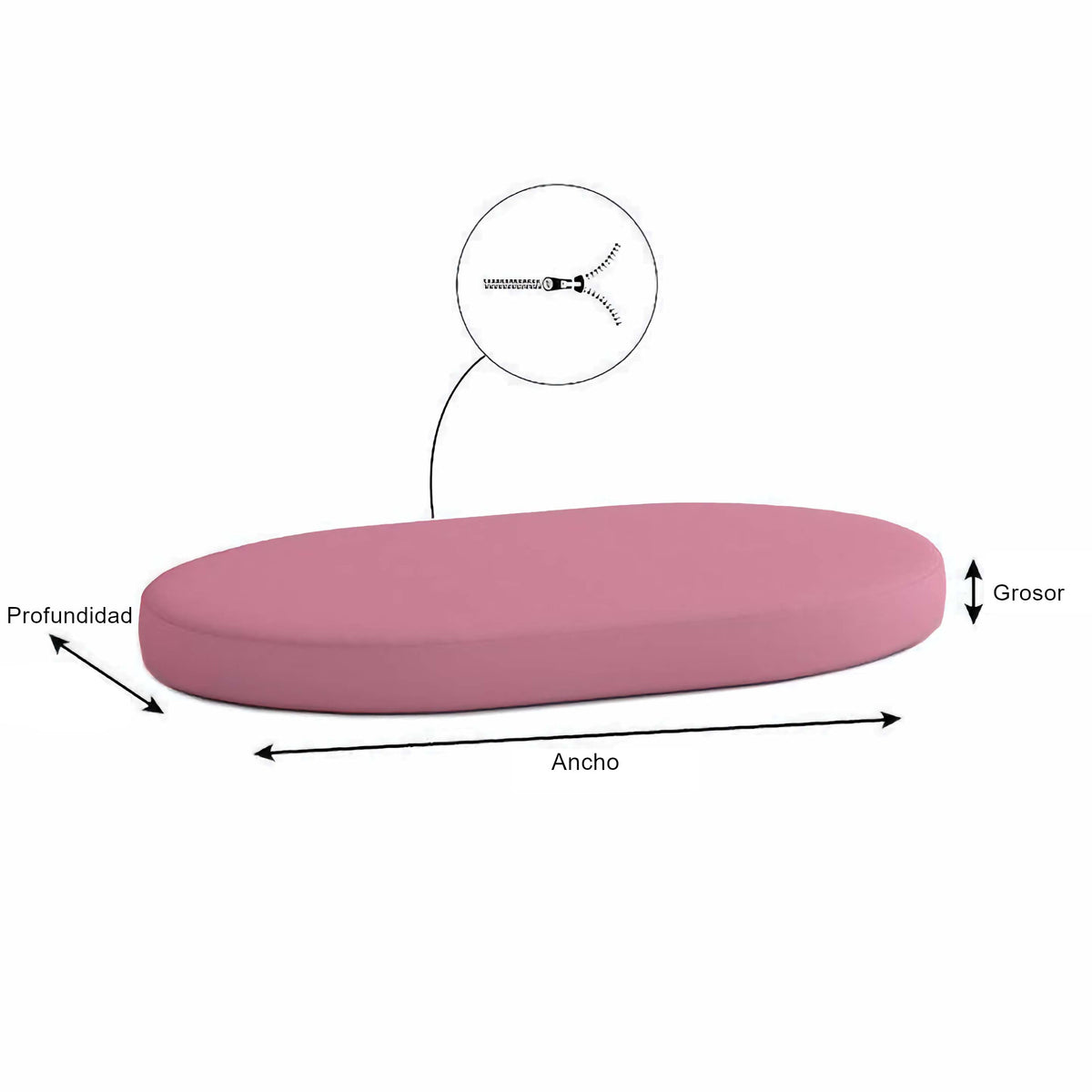Coussin de siège ovale sur mesure