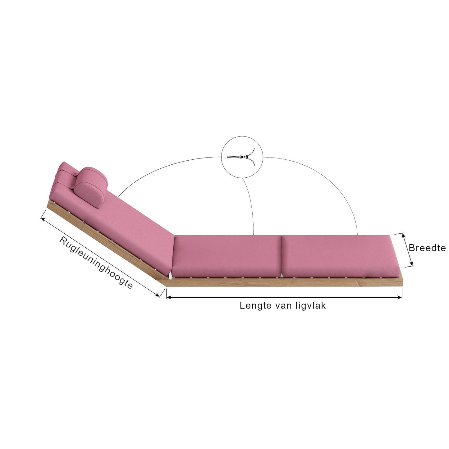 En 3 parties - Pliable - Coussin de transat et de chaise de jardin - Extérieur