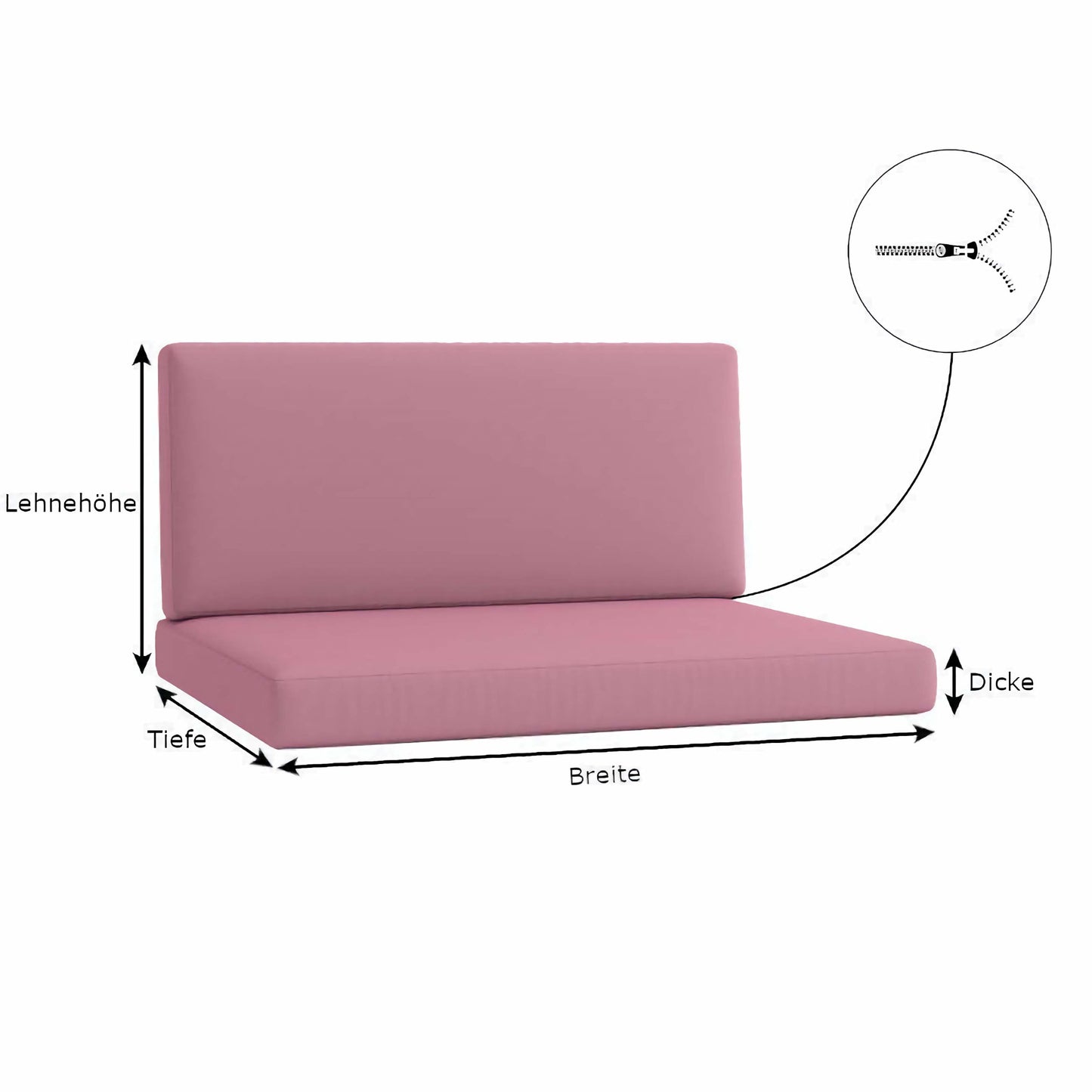 Coussin de banc avec dossier dimensions